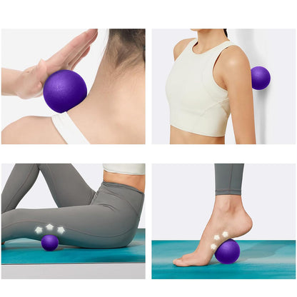 6Pcs Foam Roller Set with Massage Stick and Resistance Band-Purple