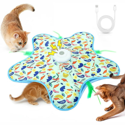Interactive Cat Toy with Hide and Seek Feather-Green