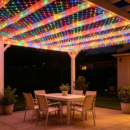 Solar Outdoor Mesh Lights Bush Lights 8 Modes Christmas Net Light - Colorful