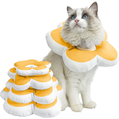 Cat Cone Collar Elizabethan Collar Anti-Bite Lick Cat Recovery Neck Collar Yellow