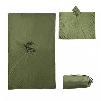 3 in 1 Portable Rain Poncho Waterproof Lightweight Emergency Raincoat with Pocket-Green