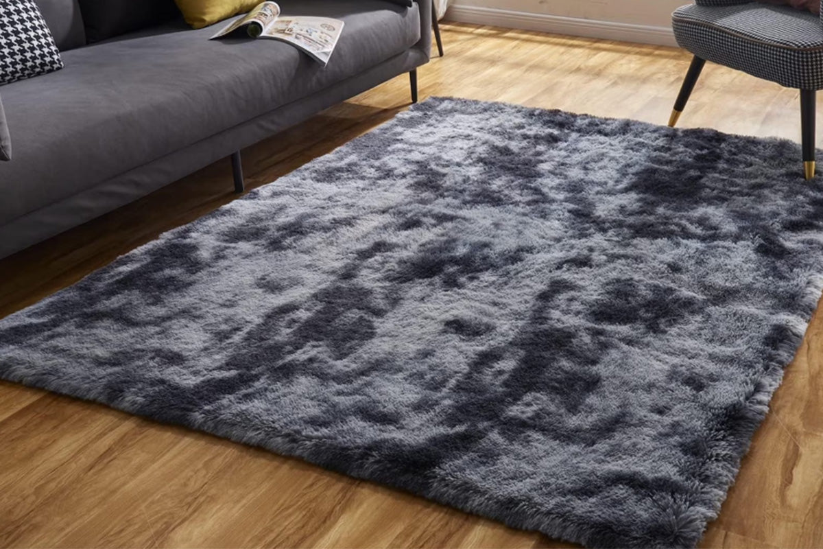 Plush Area Rug Soft Fluffy Carpet - Black