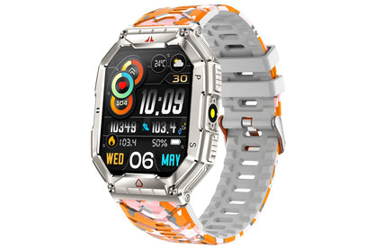 Smart Watch 2.1-Inch Fitness Watch with All Day Heart Rate Sleep Monitor Blood Oxygen Flashlight 107 Sports Modes Activity Tracker-Silver