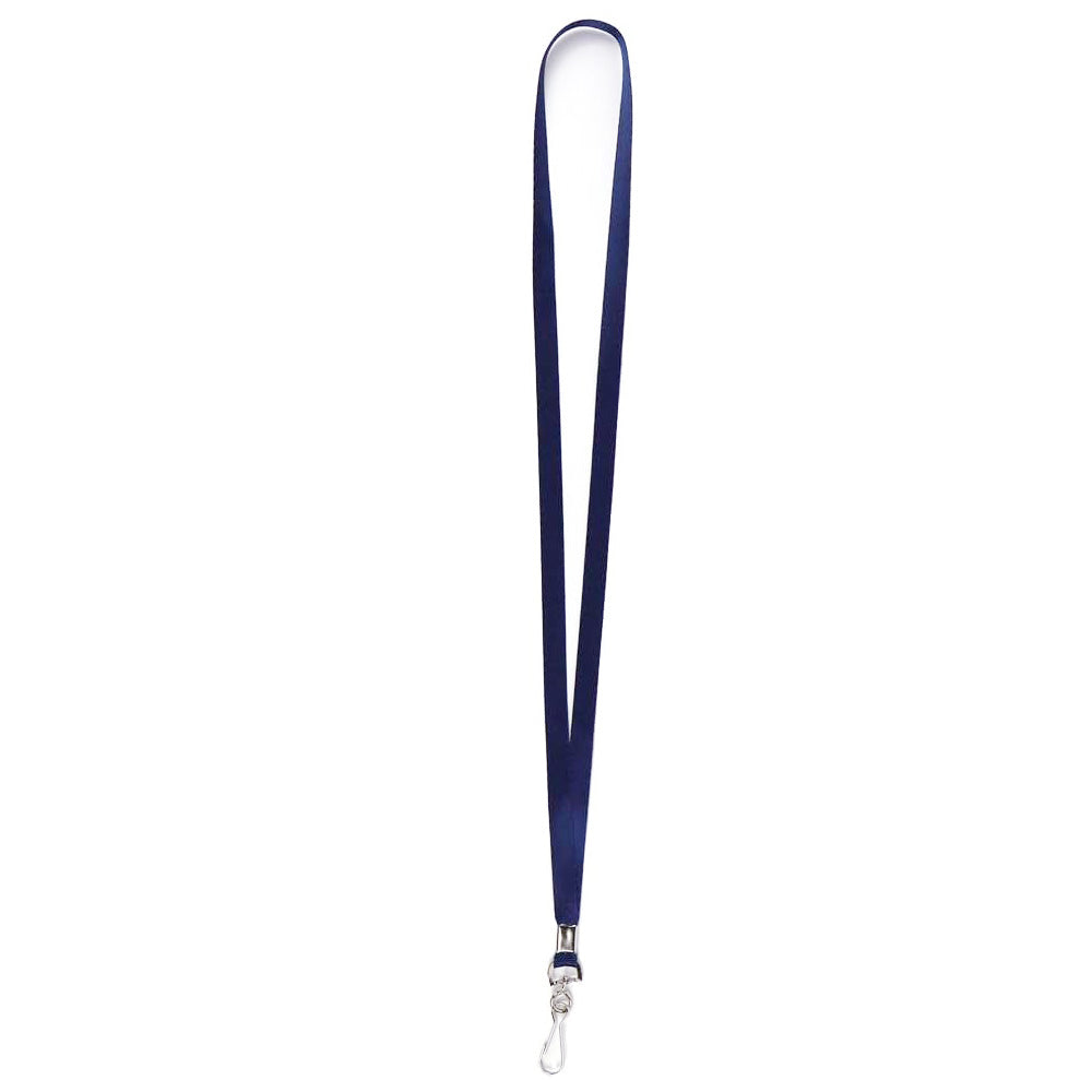50 Flat ID Badge Lanyards with 360 Degree Swivel Hooks - Dark Blue