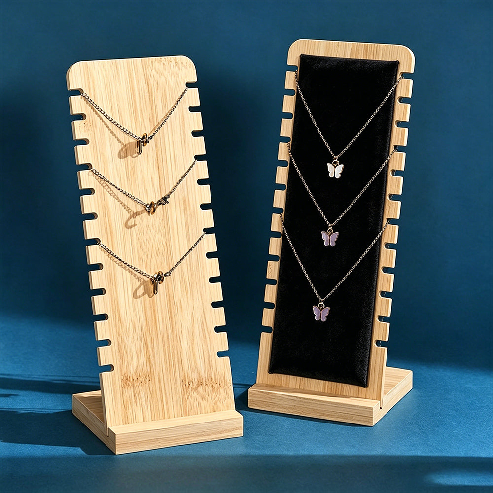 Bamboo Necklace Display Stand for Vendor- Black