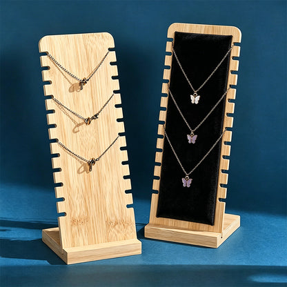 Bamboo Necklace Display Stand for Vendor- Black