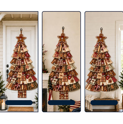 Christmas Tree Door Hanging Kit DIY Quilted Ornament - Red