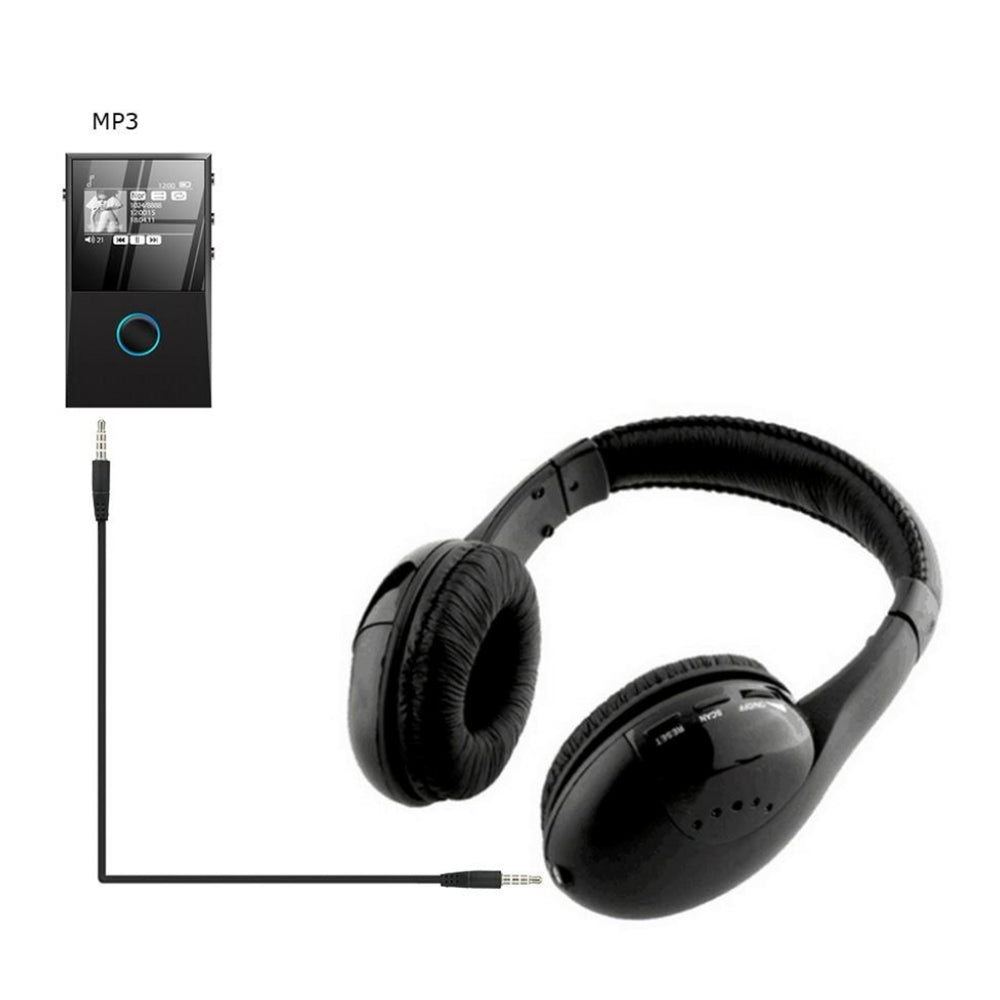 5-In-1 Home Headset Wireless TV Radio Headphones with Microphone