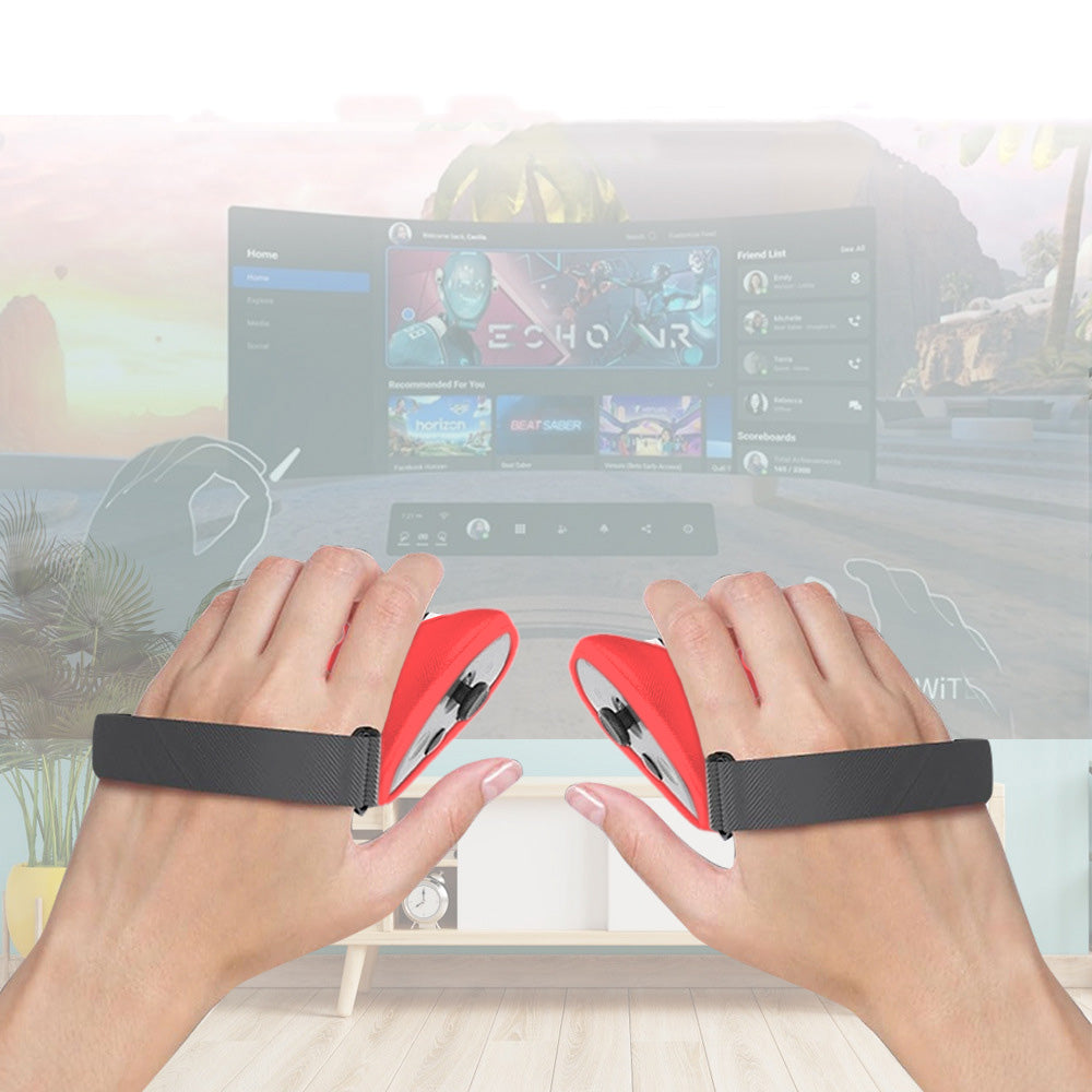 Silicone Controller Grips Cover VR Accessories Compatible with Meta Quest 3/Meta Quest 3S Red