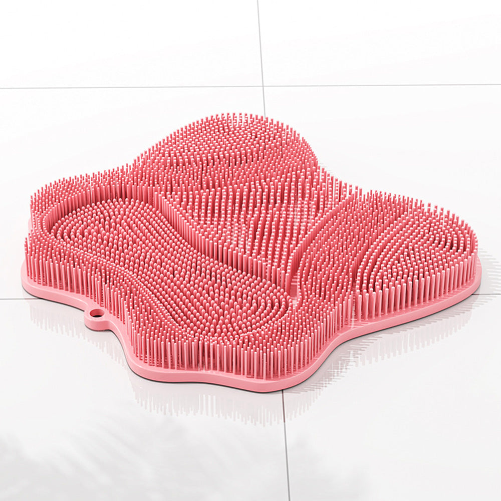 Non Slip Suction Back and Foot Cleaning Mat for Showers - Pink