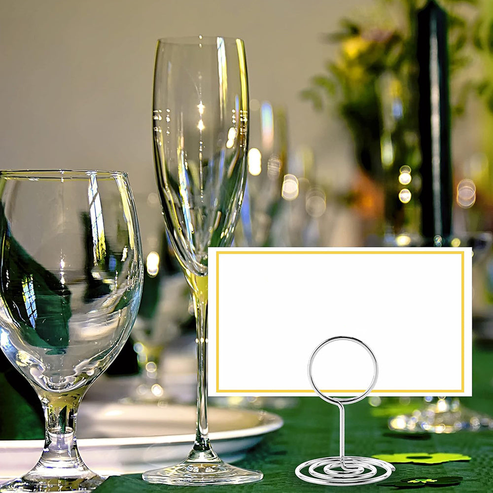 30Pcs Set Table Number Holders Place Card Name Menu Clips Table Sign Holders for Wedding Party Silver