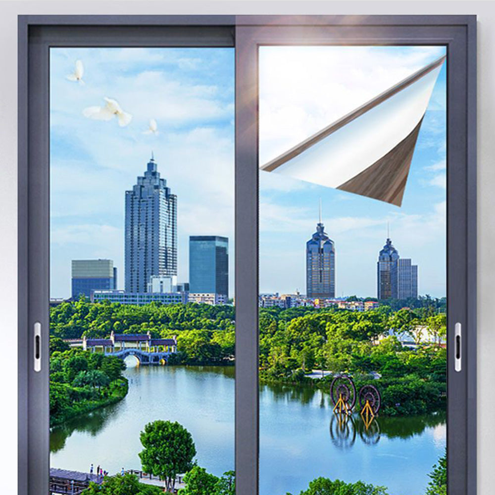3-Meter Static Cling Sunlight Blocking Window Film One-Way Privacy Window Film Silver