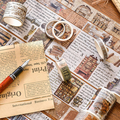 18 Rolls Vintage Washi Tape Set Writable Tapes for Scrapbooking Junk Journal supplies-Memory