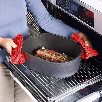4Pcs Multipurpose Silicone Trivet Mats Heat Resistant Pot Holder Pads for Kitchen Red
