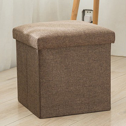 Foldable Storage Ottoman Shoe Bench with Thick Foam Lid - Coffee
