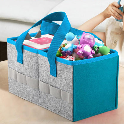 Portable Felt Cloth Storage Bag for Kidsâ€?Musical Speakers Blue