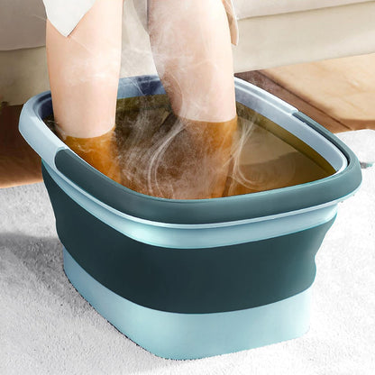Collapsible Foot Bath Basin for Soaking Feet Foot Tub with Massage Acupoint-Green