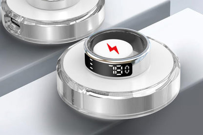 Smart Ring Health Tracker Waterproof Fitness Rings for Heart Rate Sleep-Silver