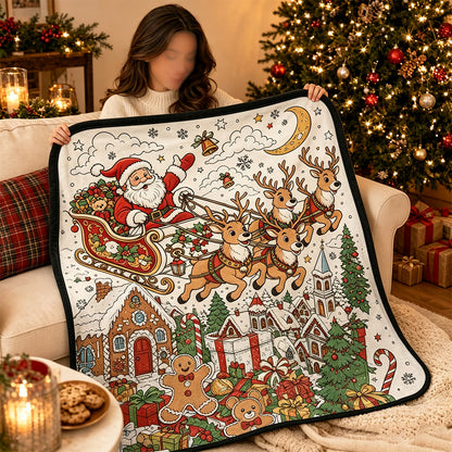 DIY Coloring Graffiti Christmas Blanket Drawing Blanket for Adults - Style5