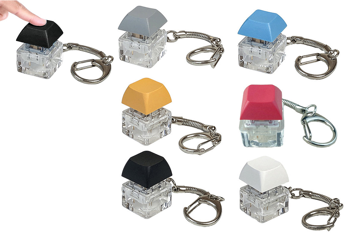 6Pcs Keyboard Fidget Keychain Clicker Fidget Stress Relief Relaxing Fun Toy