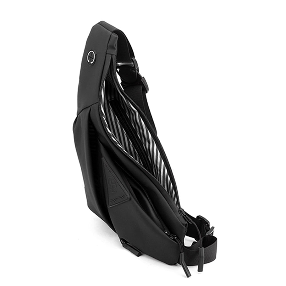 Men's Small Sling Crossbody Bag Anti-Theft Chest Bag Casual Hiking Cycling Slim Shoulder Pack Black
