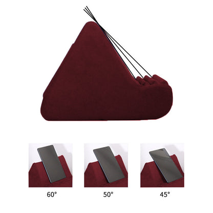 Multi-Angle Tablet Holder Compatible with iPads Lazy Holder Stand for Bed and Desk with 2 Pockets Wine Red