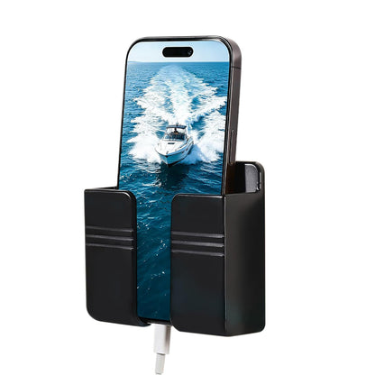 2 Pack Wall Mount Phone Holder with Peel and Stick -Black