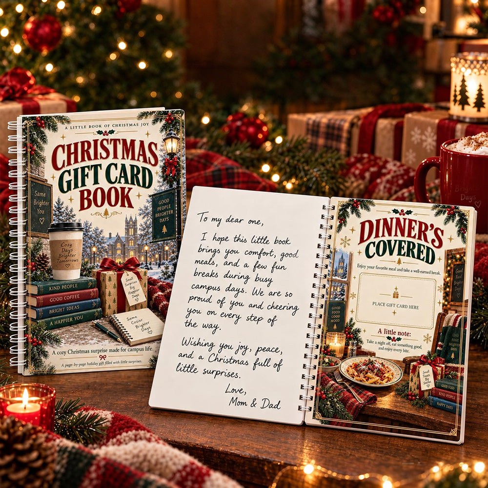 DIY Christmas Gift Card Book with Spiral Binding and Handwritten Notes - Style3