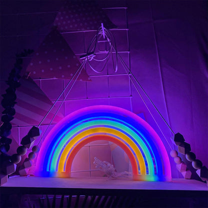 LED Cat Rainbow Neon Sign Night Light Lamp for Bedroom Wall and Bedside Decor Style 3