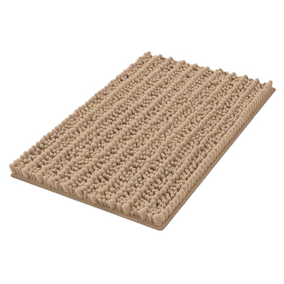 Chenille Fabric Bathroom Rugs Mat With Non Slip Rubber Backing Home Decor Accessories-Camel