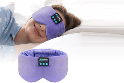Bluetooth Sleep Mask with Headphones Music Eye Mask for Sleeping Travel Meditation -Purple
