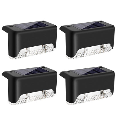 4Pcs LED Solar Fence and Step Lights- White