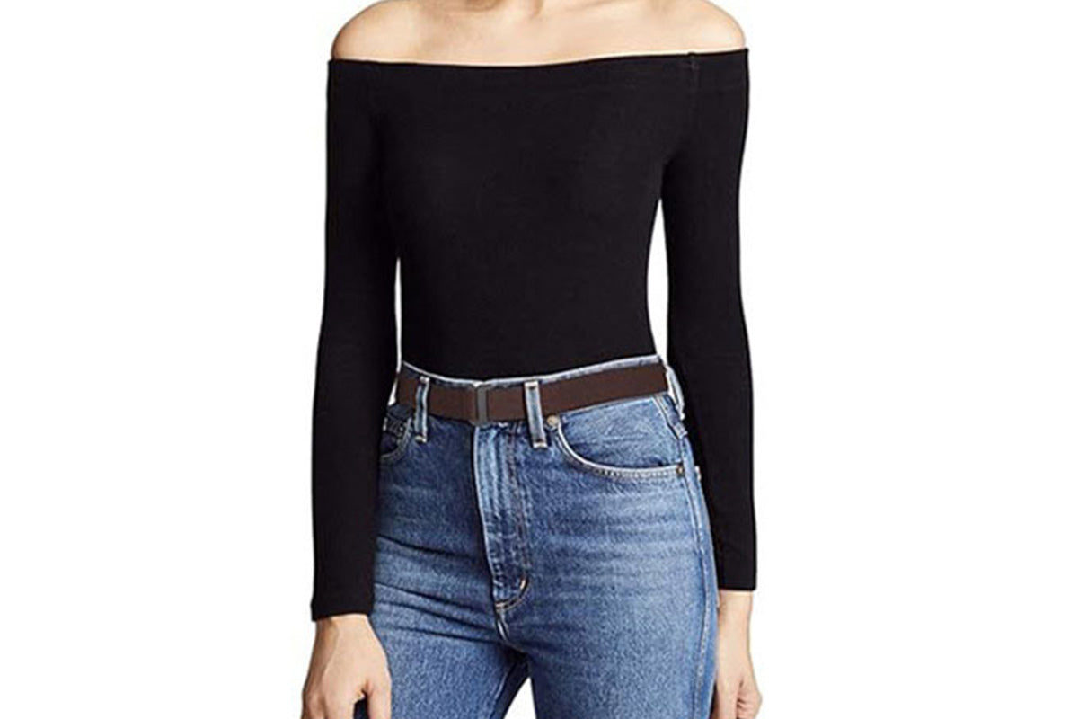 2Pcs Adjustable Stretch Belt Invisible Elastic Waistband for Pants Jeans-Coffee