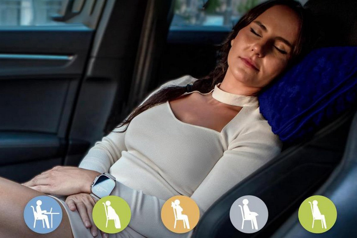 2 in 1 Jacquard Travel Pillow and Blanket Set Packable Travel Blanket for Airplane Car -Navy