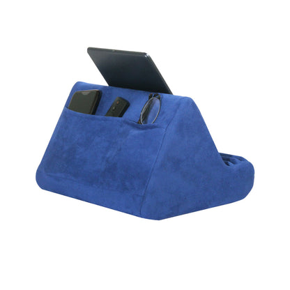 Multi-Angle Tablet Holder Compatible with iPads Lazy Holder Stand for Bed and Desk with 2 Pockets Blue