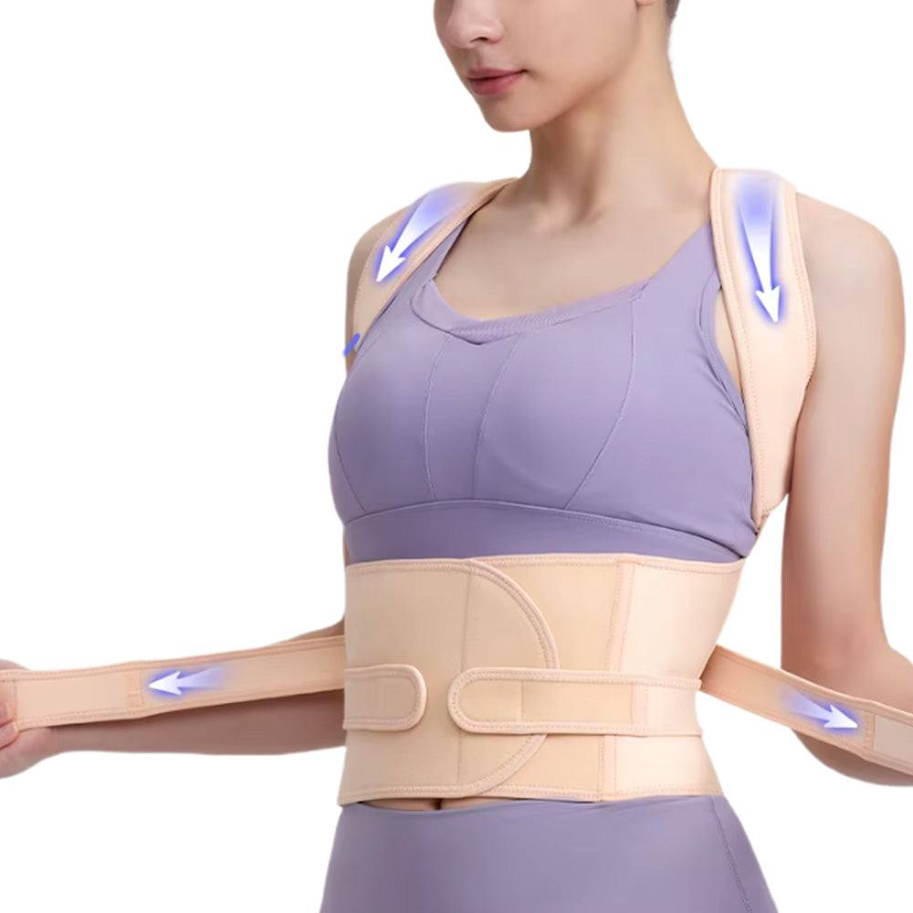 Posture Corrector  Adjustable Back Brace Support Strap Nude