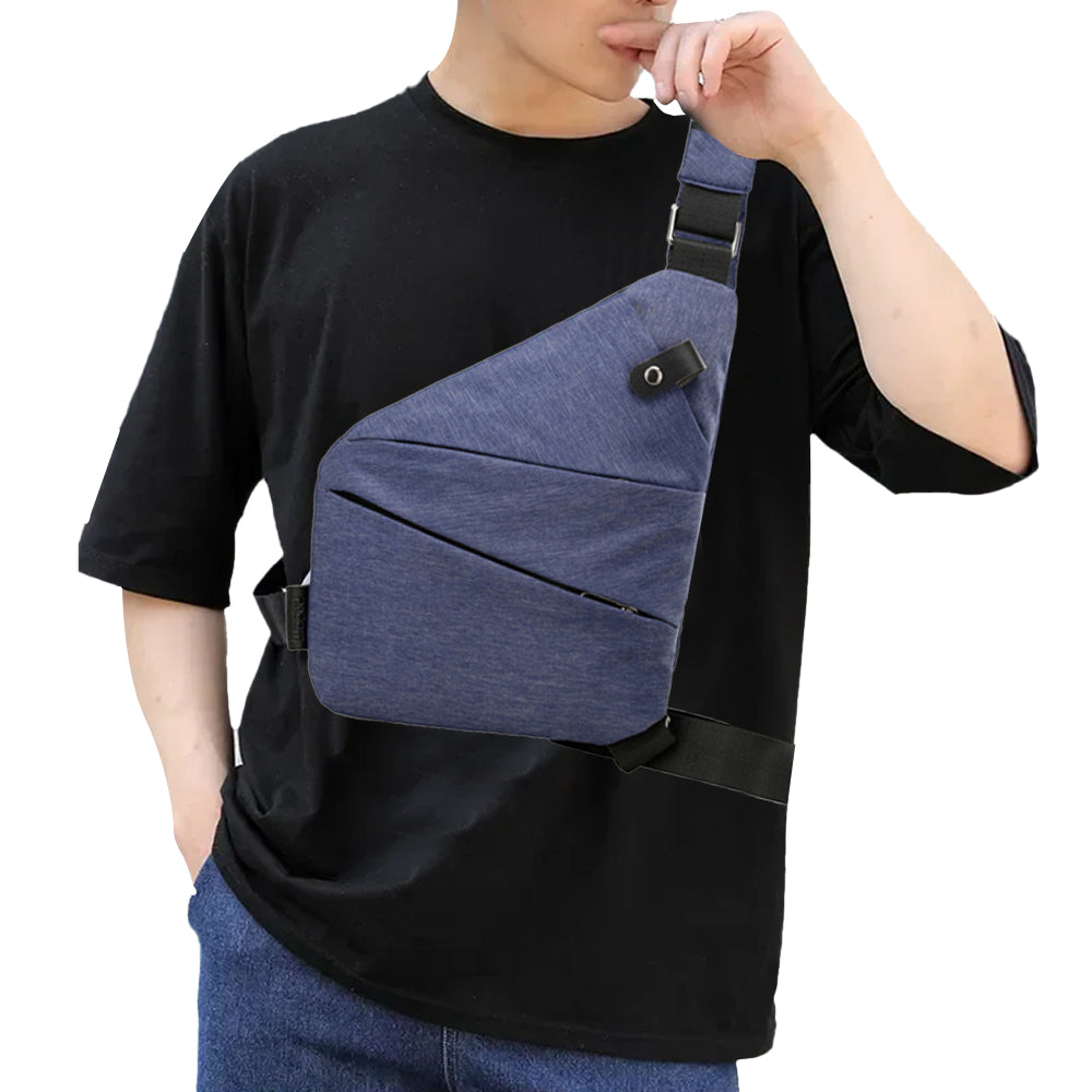 Men Anti-Theft Chest Pack Right Shoulder Sling Bag Travel Sports Crossbody Bag Blue