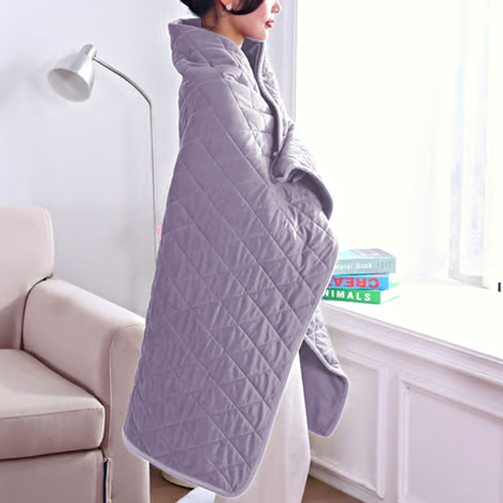 140x100cm Electric Blanket 3 Heat Settings USB Heated Blanket Wearable Gray