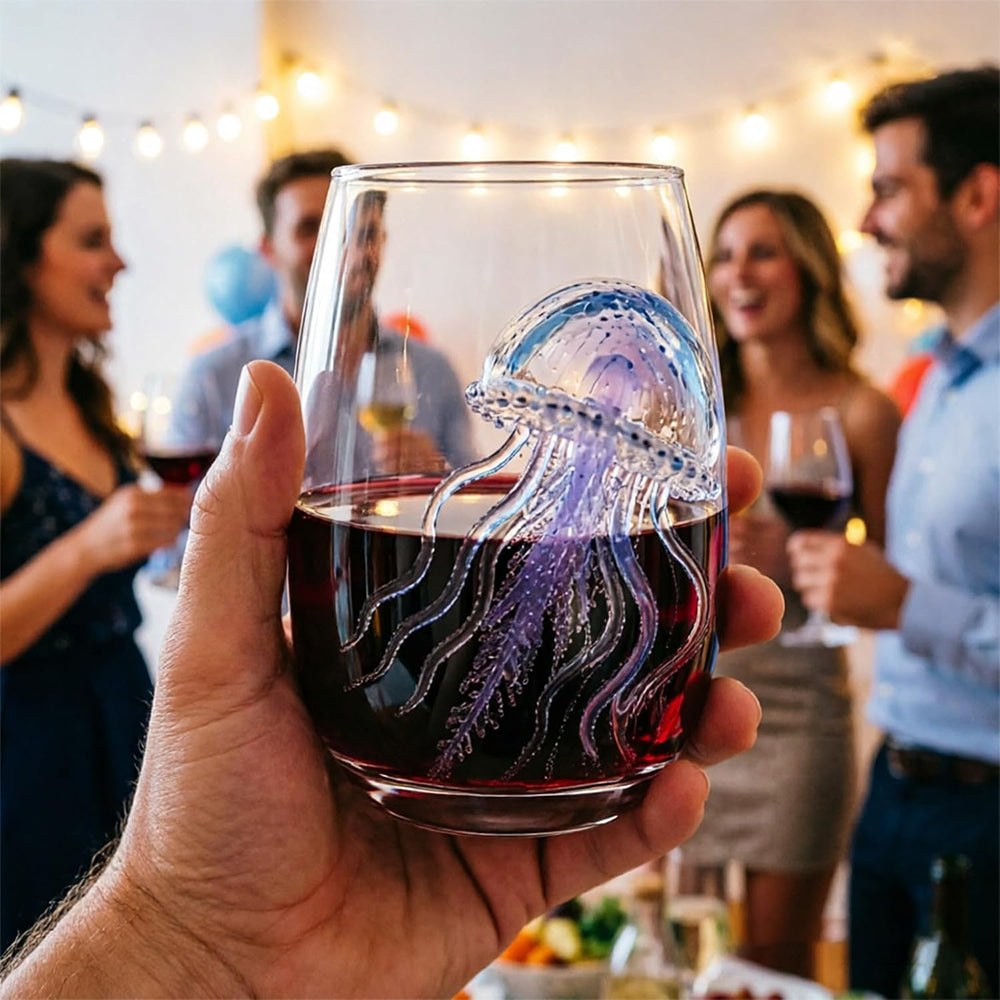 5 Piece 3D Ocean Animal Glass 350ml Borosilicate Wine Glass