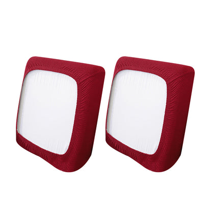 2Pcs Stretch Sofa Cushion Cover Lounge Sofa Seat Slipcover Protector Couch Cover Wine Red
