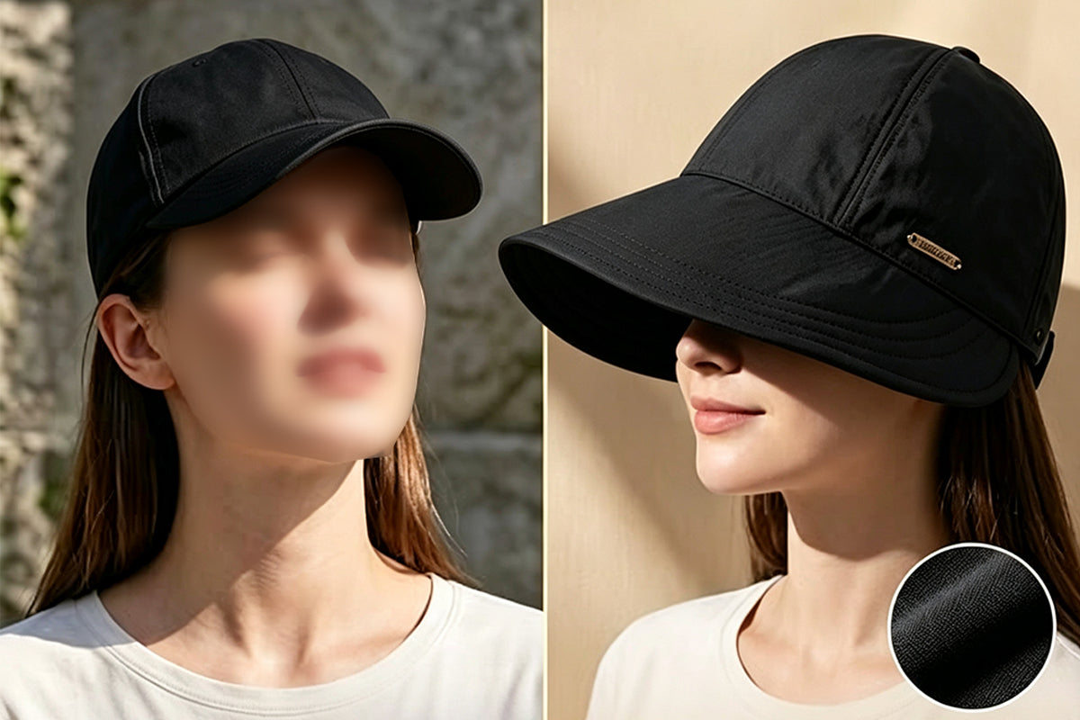 Wide Brim Quick Dry Foldable Sun Hat - Black