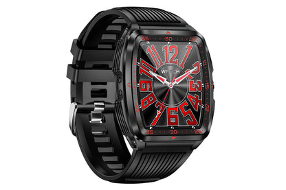 Military Smart Watch for Men Heart Rate Sleep Monitor IPX8 Waterproof for Android iOS -Black and Red