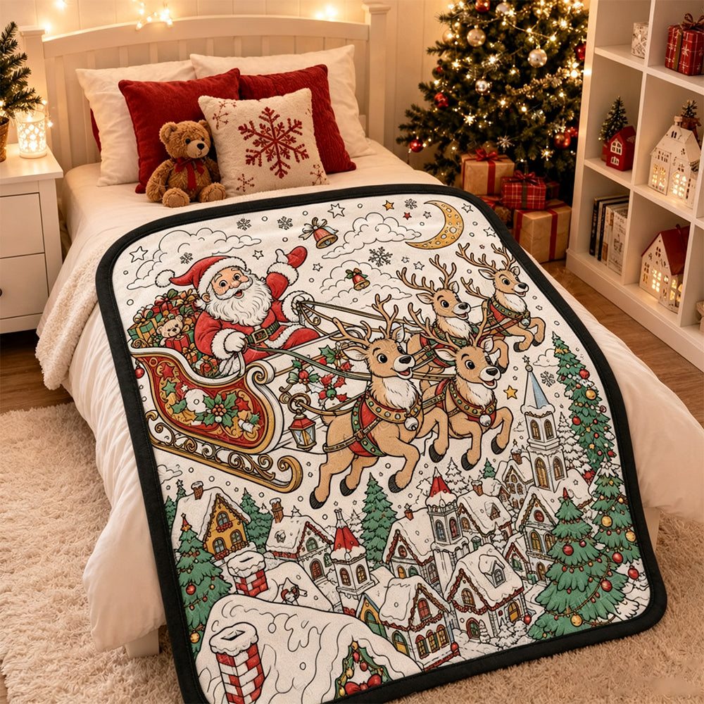 DIY Coloring Graffiti Christmas Blanket Drawing Blanket for Adults - Style5