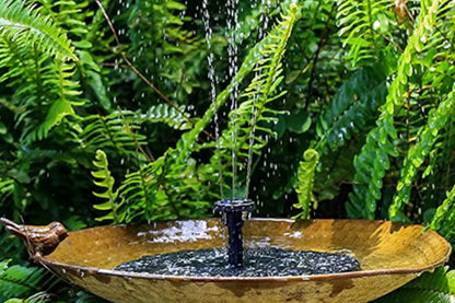 2Pcs Solar Bird Bath Fountain Pump with 6 Replacement Nozzles