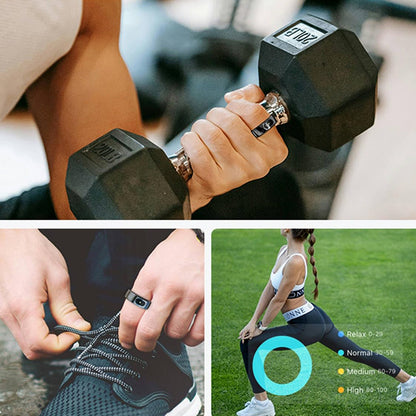 Smart Ring Health Tracker Ring with Touch Control - Black