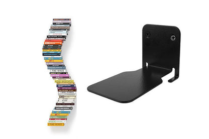 Wall Mounted Invisible Floating Bookshelf Book Display Black