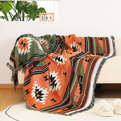 Aztec Style Throw Blanket Bohemian Sofa Blanket Cover for Couch Chair Bed Home Outdoor Beach Travel Style 3