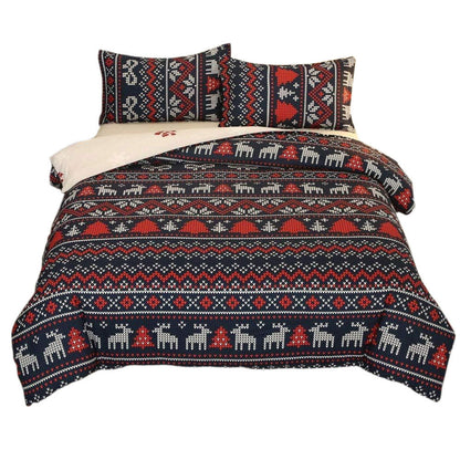 Christmas Pattern Bedding Set Xmas Style Duvet Cover Pillowcase  Home Decor Style 3