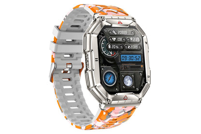 Smart Watch 2.1-Inch Fitness Watch with All Day Heart Rate Sleep Monitor Blood Oxygen Flashlight 107 Sports Modes Activity Tracker-Silver