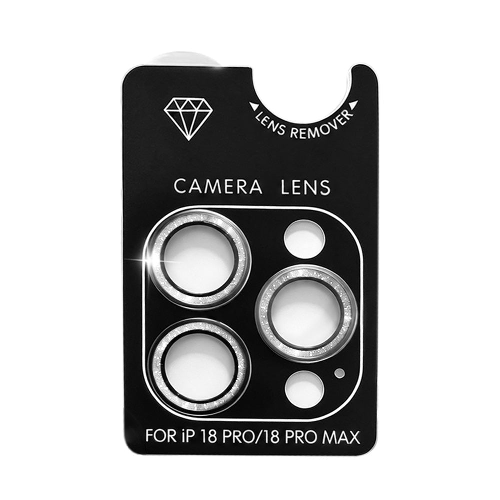 Glitter Camera Lens Protector for iPhone 18 Pro Max Alumina Glass Lens Cover Silver